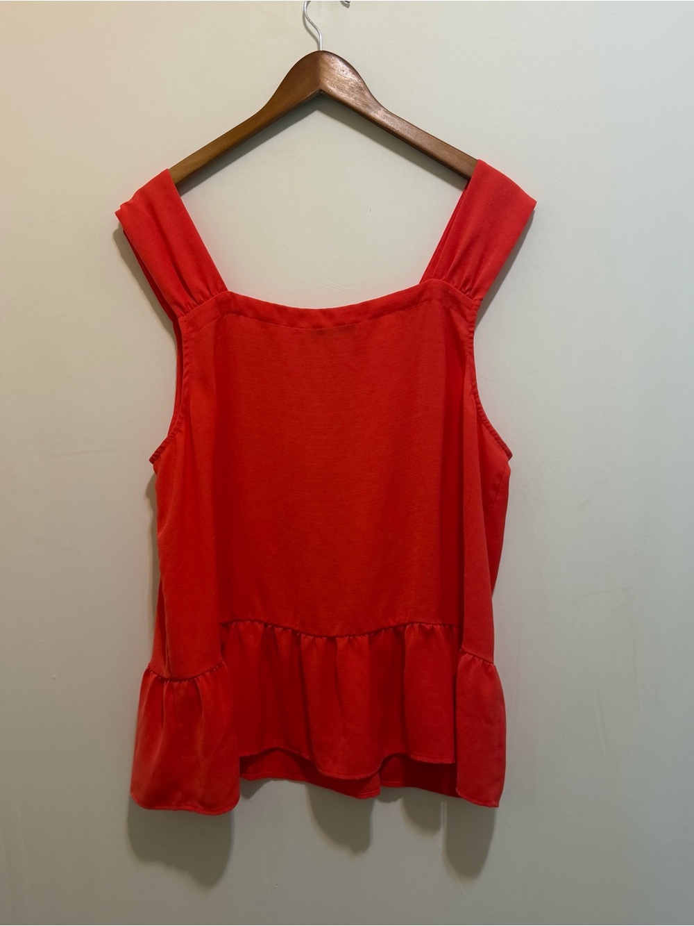 LOFT Bright Red Ruffle Hem Camisole - Picture 2 of 8